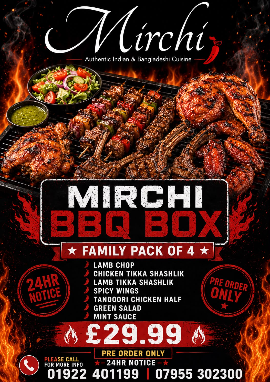 Mirchi Takeaway Menu
